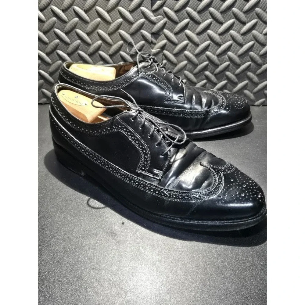 Florsheim Imperial 92654 Black Leather Wingtip Oxford Mens 12EEE Vintage
